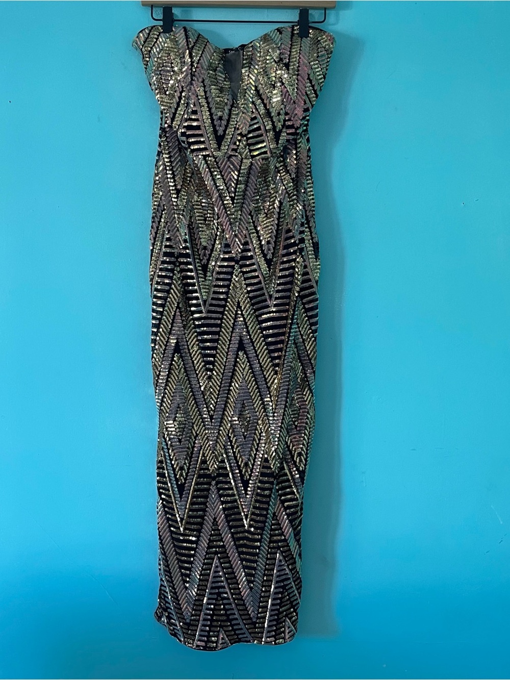Love & Lemonade Sequin Party Maxi Gown XL Abrstract Prom Magical Shimmering - Picture 2 of 16